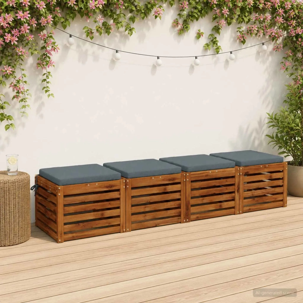 Cuscini per Sedia in 4 Pezzi SOEST 4 pz 100% Poliestere Blu 944532