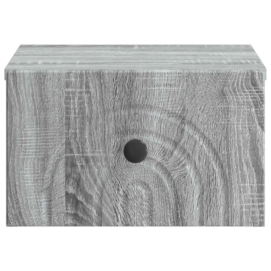 Set di 2 Comodini | Armadio da Notte | Mobiletto da notte a muro Grigio Sonoma 33 x 34,5 x 20 cm