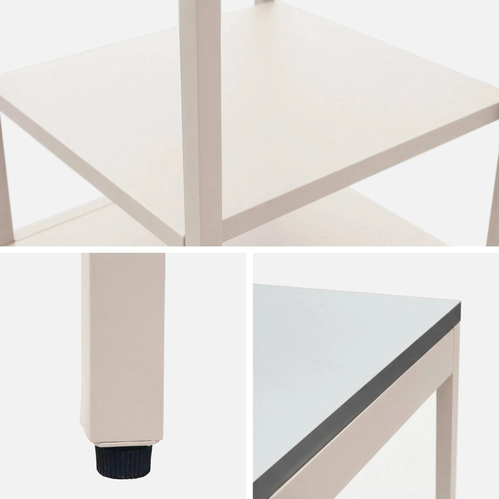 Mobile da esterno in acciaio con 2 ripiani, 49cm, beige