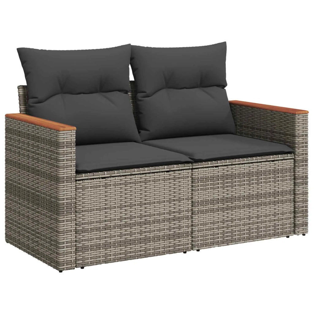 Set Divano da Giardino 9 pcs Grigio polyrattan 3362933
