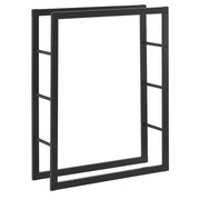 Portalegna per uso interno/esterno portalegna di design supporto per legna da ardere acciaio 80 x 25 x 100 cm nero 03_0006302