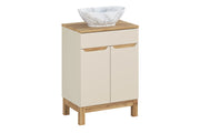 Set mobili bagno 60 cm con piano e lavabo da appoggio Pati Bali Cashmere 60 x 1401 x 46 cm