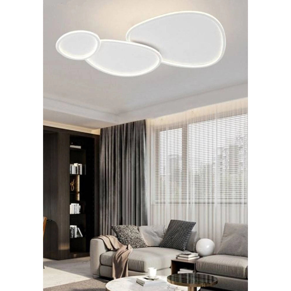 Trade Shop - Plafoniera A Led 3 Ovali A Tripla Colorazione Di Luce 100 W Da Soffitto Pn-23-3c -