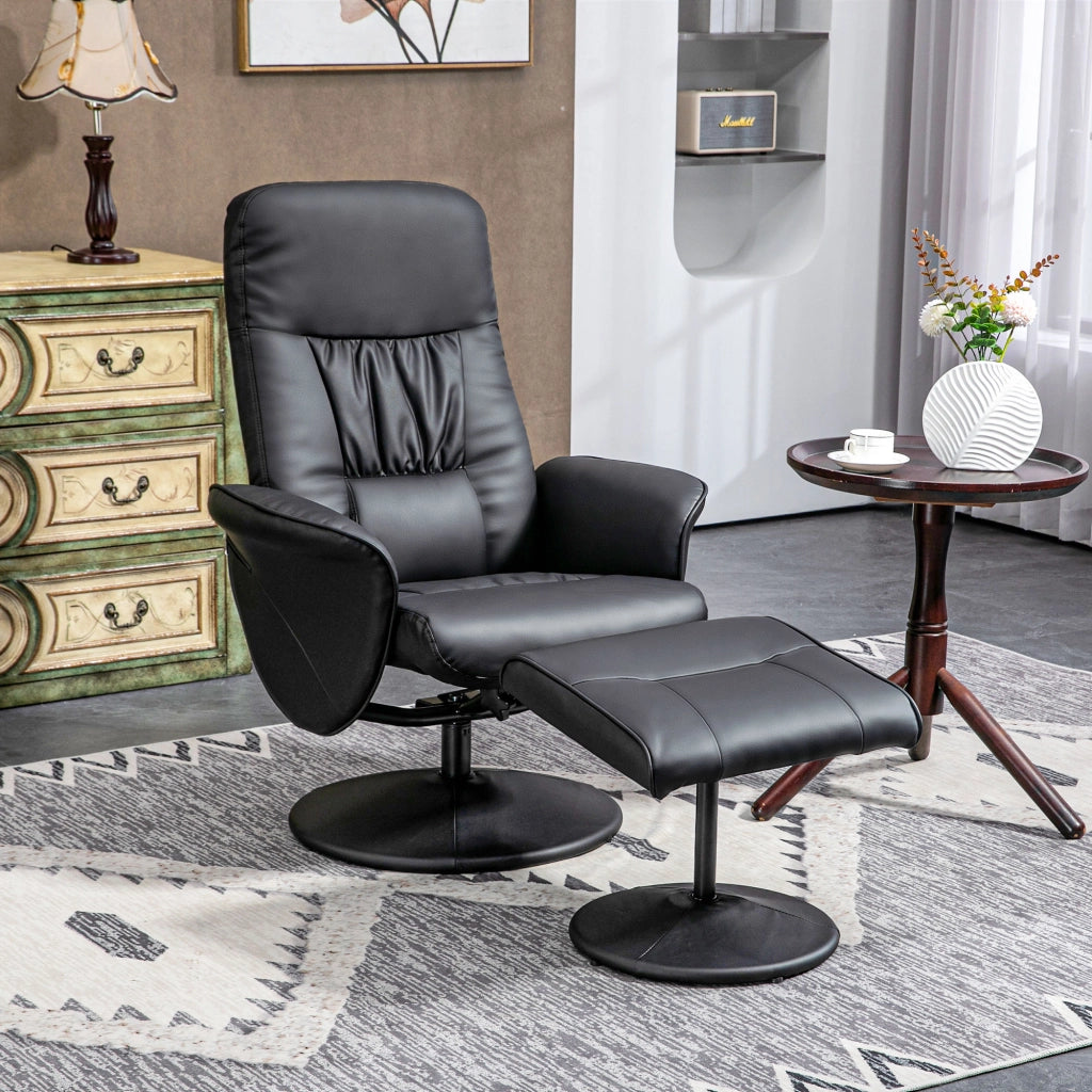 Poltrona Relax con Poggiapiedi ¨C Minimal ¨C Grigio Scuro Tessuto