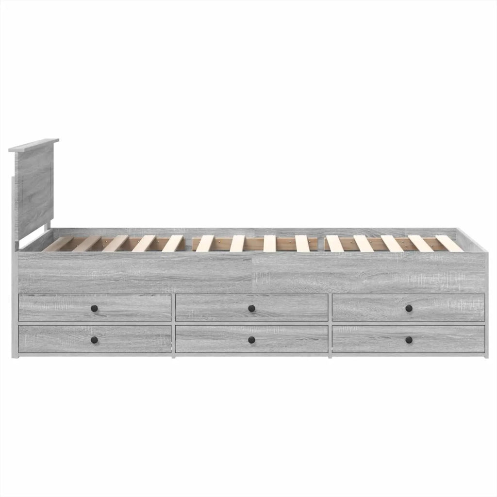 Daybed Grigio Sonoma e Nero 75 x 190 cm Legno multistrato 3408541