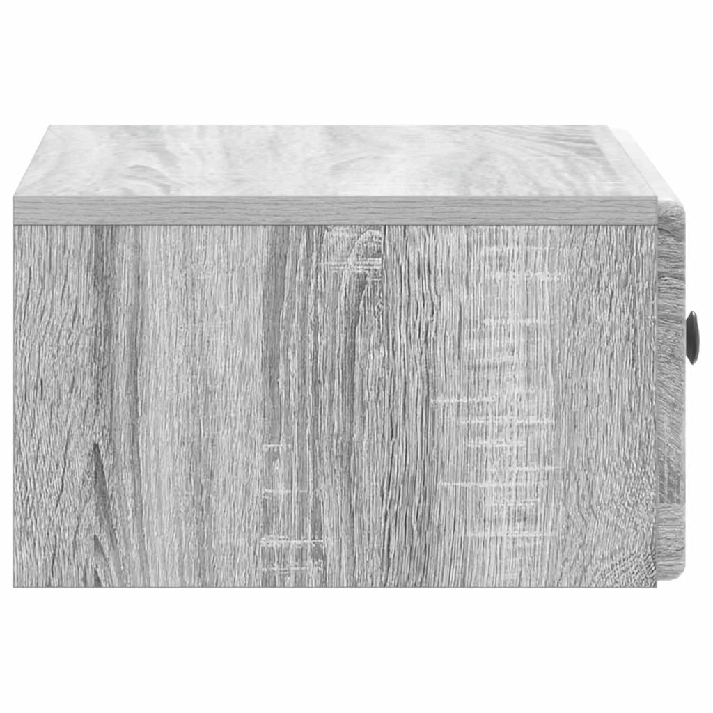 Set di 2 Comodini | Armadio da Notte | Mobiletto da notte a muro Grigio Sonoma 49 x 34,5 x 20 cm