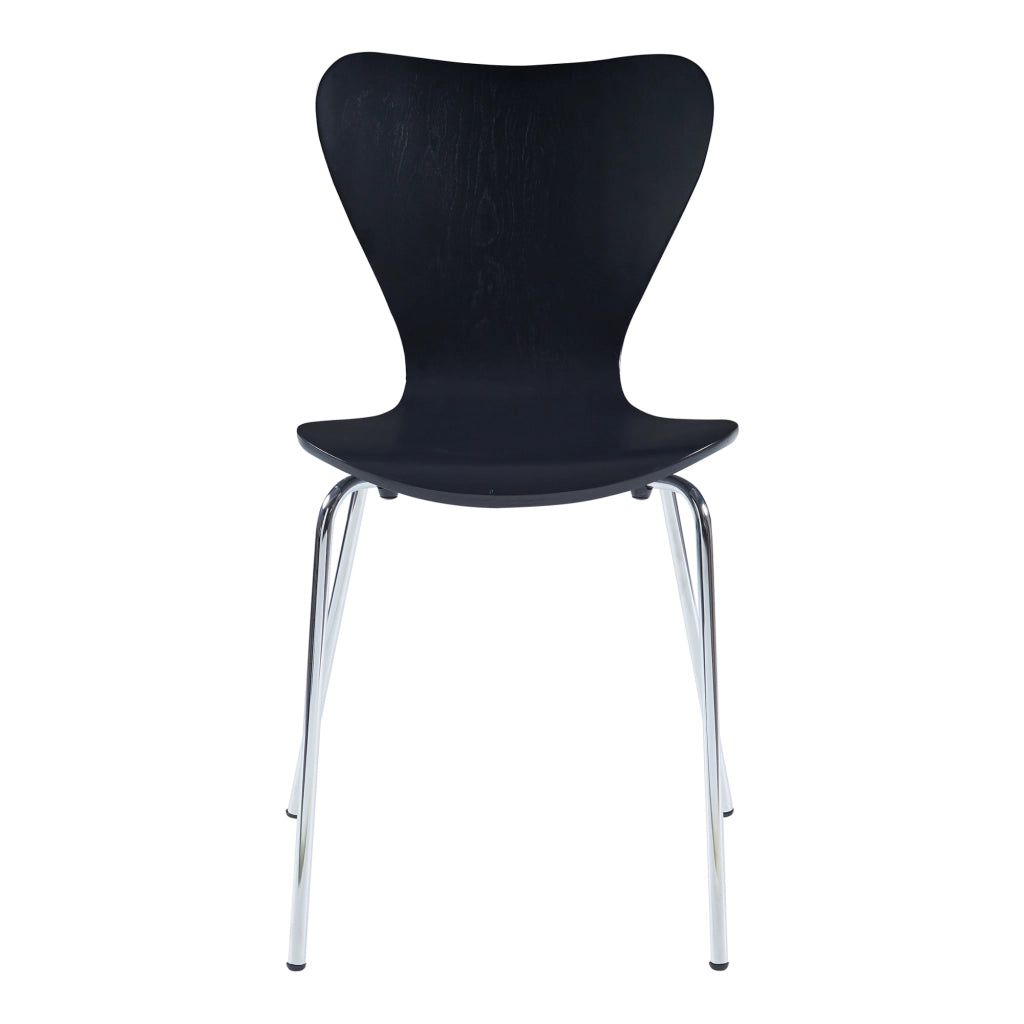 Set di 4 Sedie da Sala Essunga Impilabili - Nero / Cromato [en.casa]