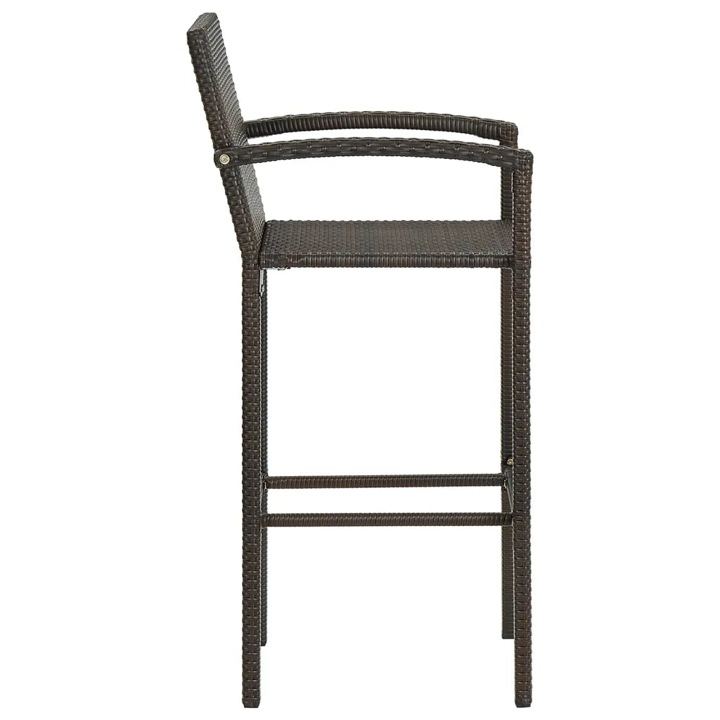 Sgabelli da Bar 2 pz in Polyrattan Marrone 362580