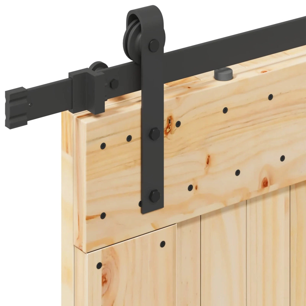 Porta scorrevole NARVIK Naturale e Nero 85 x 210 cm (152,5 cm) 3445301