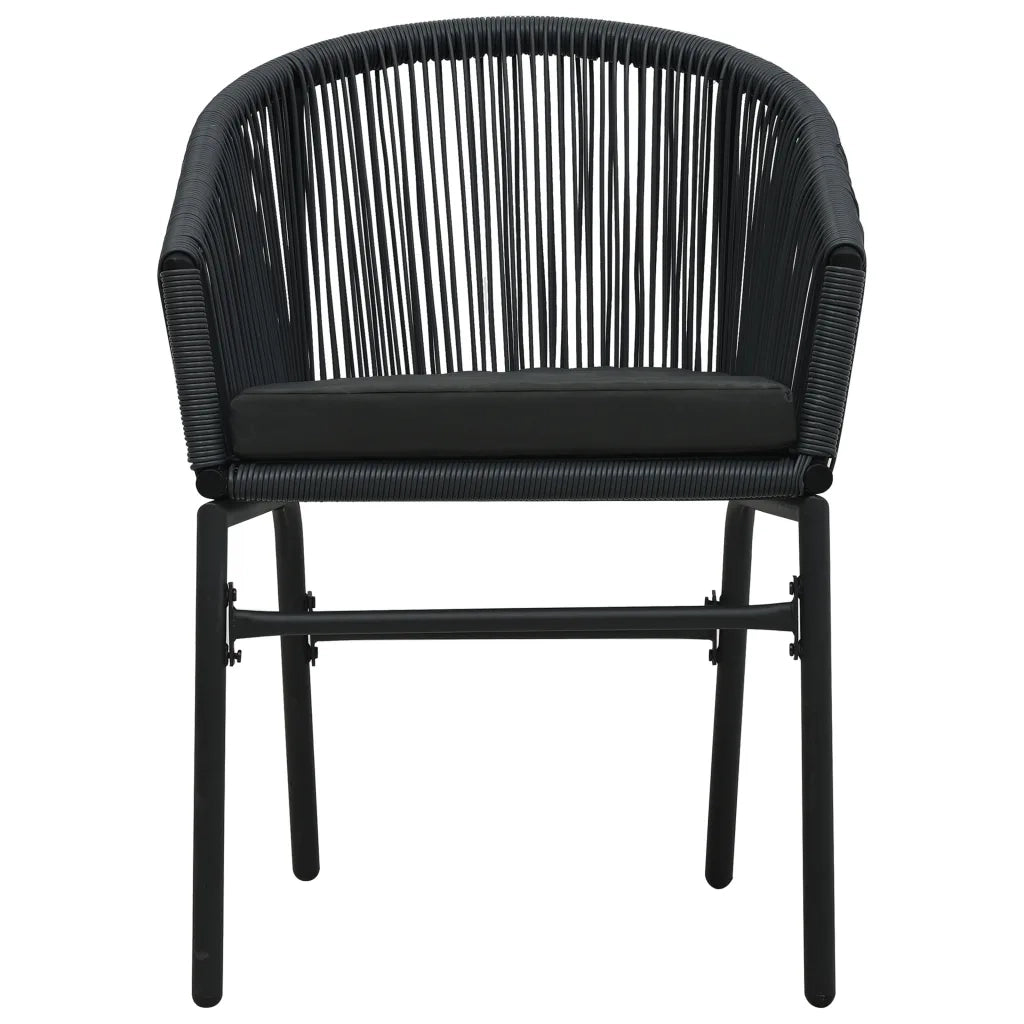 Set Mobili da Pranzo per Giardino 3 pz Nero 3099239