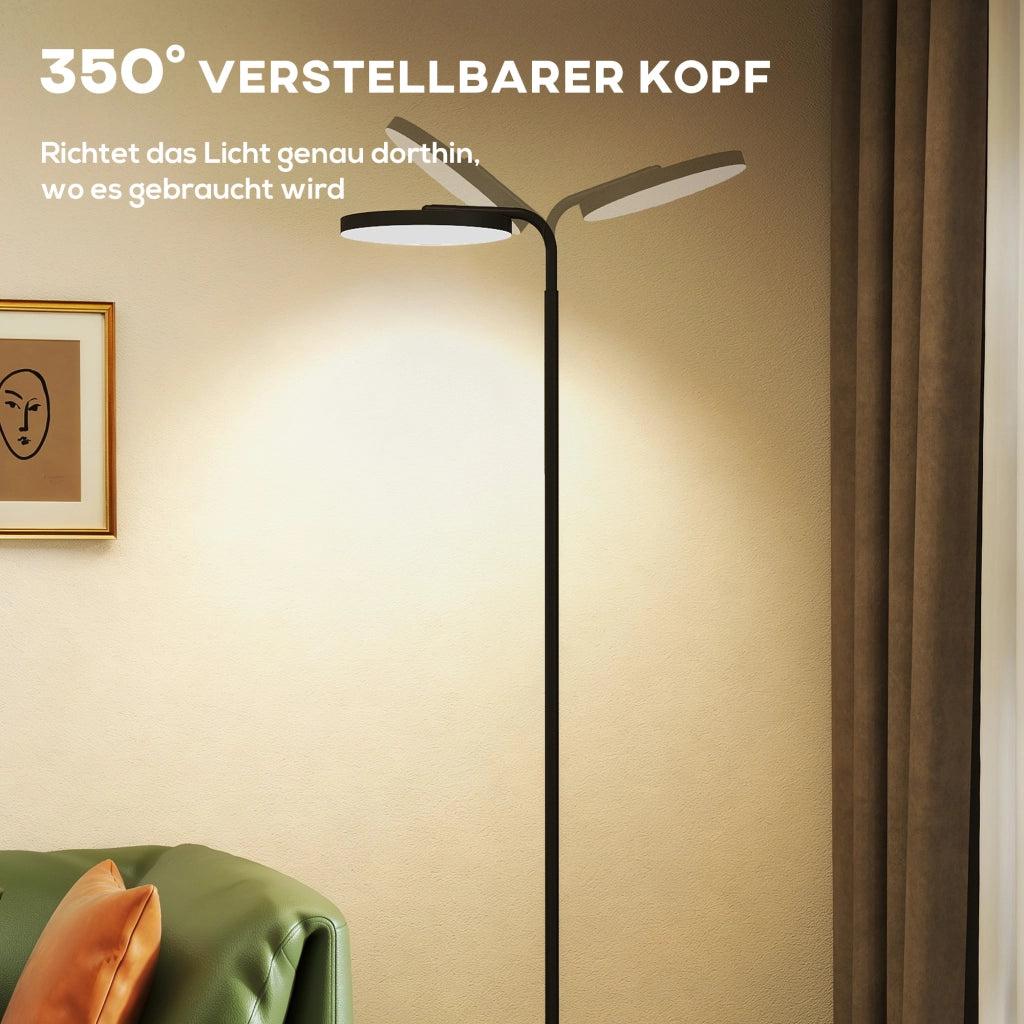 Lampada da terra LED regolabile con telecomando magnetico ¨C zephmum ¨C Nero, metallo