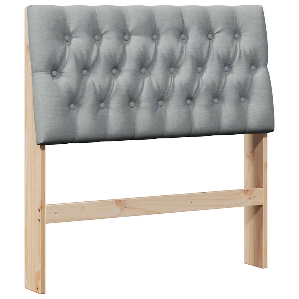 Testiera | Testata imbottita Grigio chiaro 90 cm Pino massello
