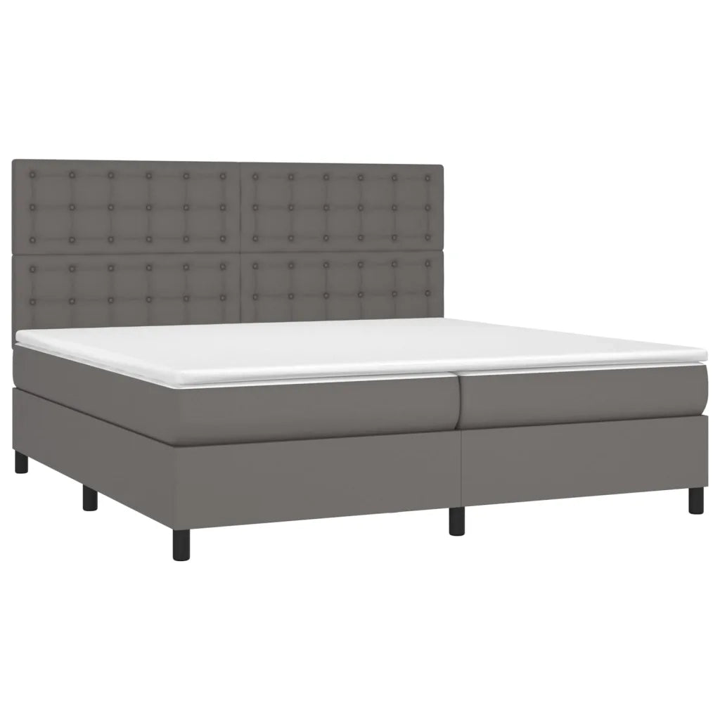 Giroletto a Molle con Materasso Grgio 200x200 cm in Similpelle 3142867