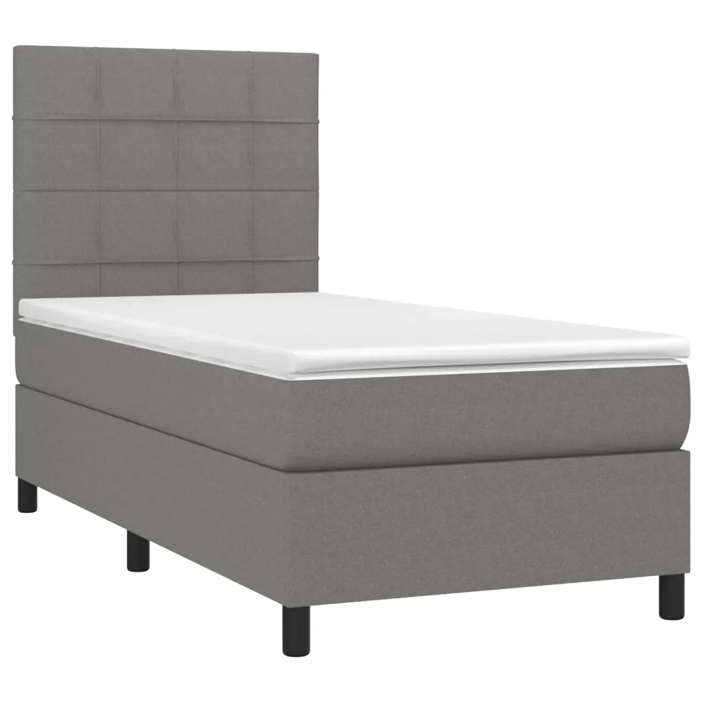 Giroletto a Molle con Materasso Grigio Scuro 80x200 cm Tessuto 3141730