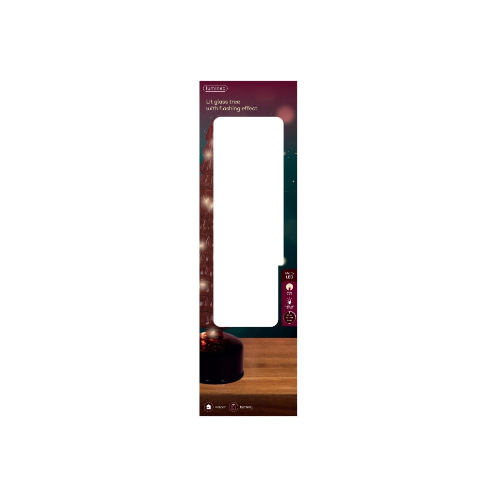 Albero Rosso Rotante c/LED d11x39cm
