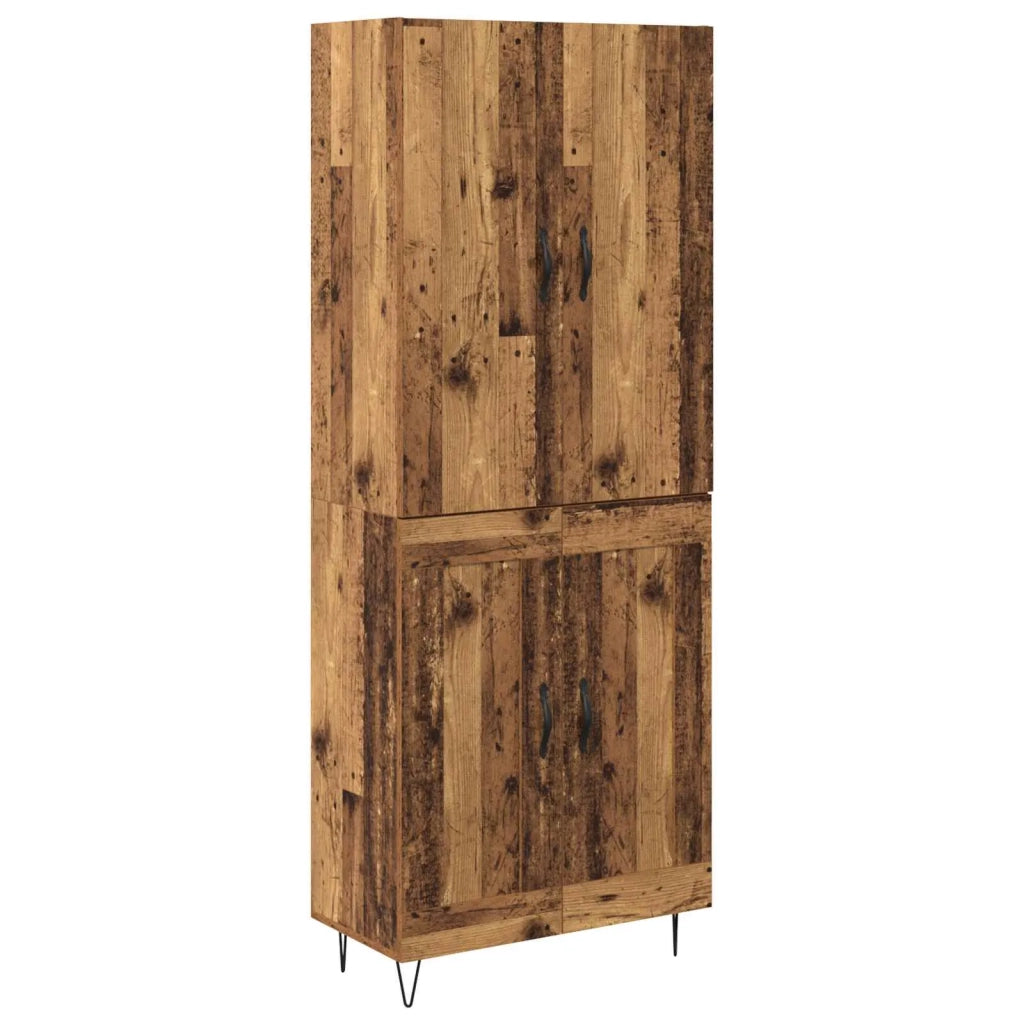 Credenza 2 pz-Set di 2 Buffet-Armadio da cucina Legno vecchio Legno ingegnerizzato e vetro 221501