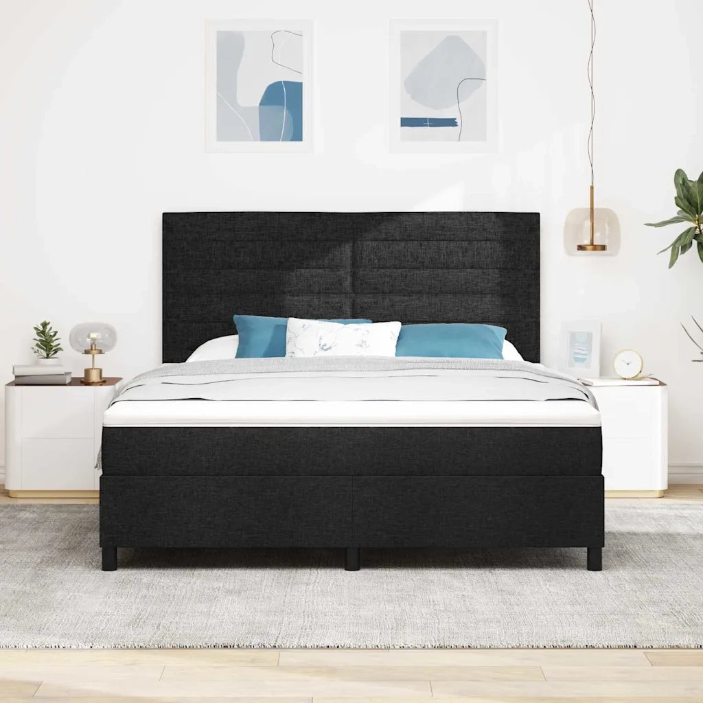 Letto a molle con materasso Nero 180 x 200 cm Tessuto 3339331