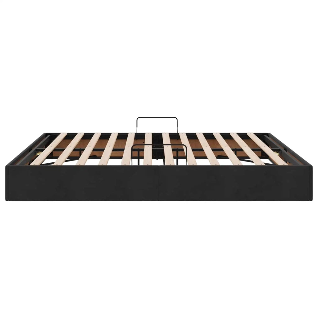 Letto matrimoniale | Letto per adulti | Letto ottomano con archiviazione Nero 180 x 200 cm Velluto