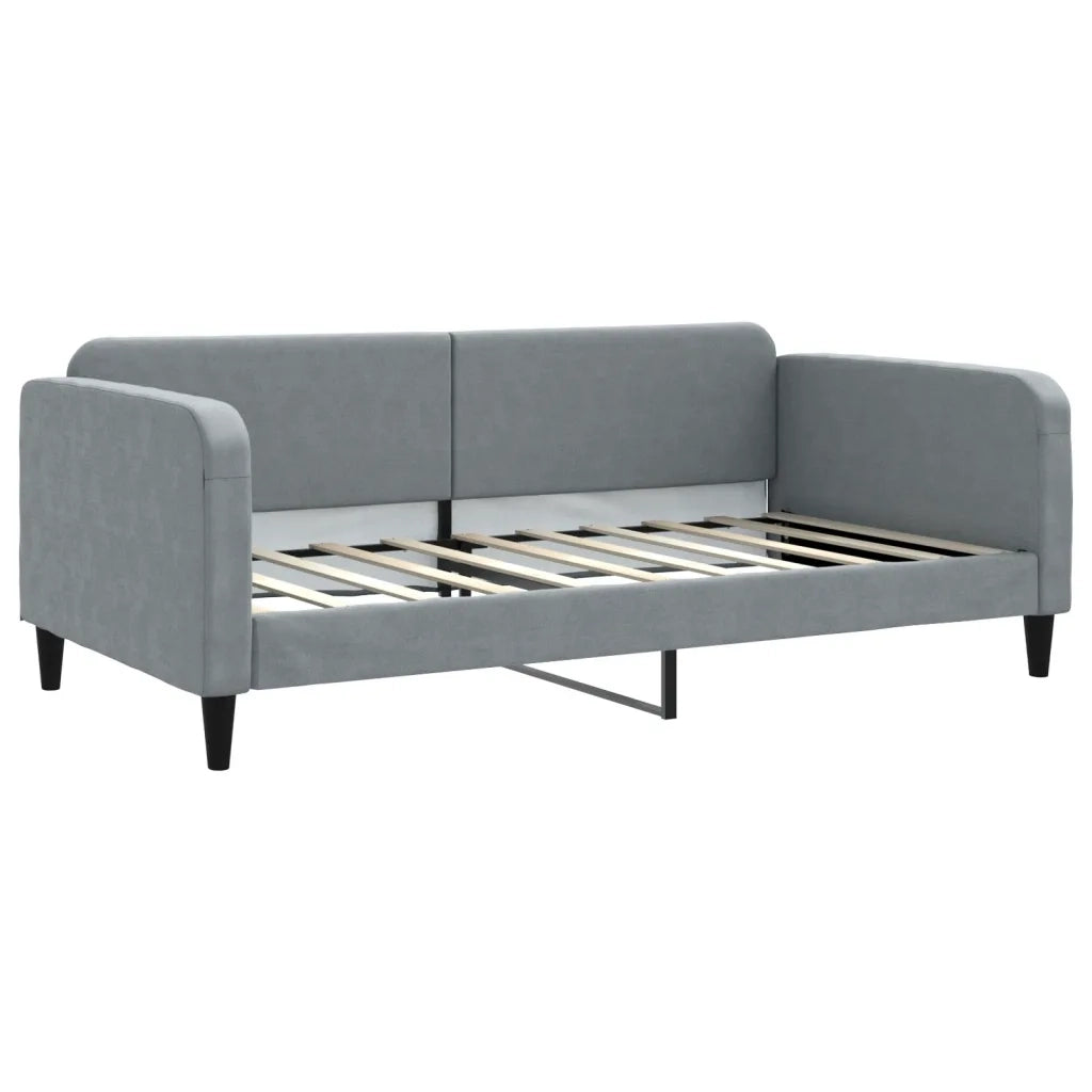 Letto da Giorno Grigio Chiaro 100x190 cm in Tessuto 354048