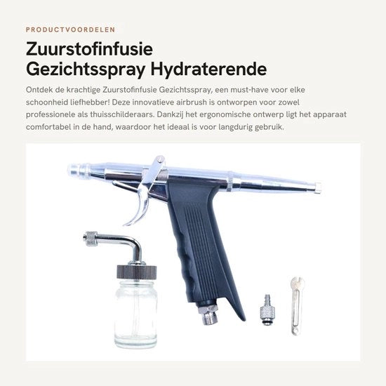 Spray per viso con infusione di ossigeno - a pennello - doppio effetto - idratante - ecocompatibile - progettato ergonomicamente - spazzola aeree