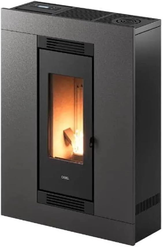 Cadel 7023042 Luce Plus 9 Stufa a Pellet 8.5 kW Classe A+ 4 Stelle Aria Pulita colore Titanio