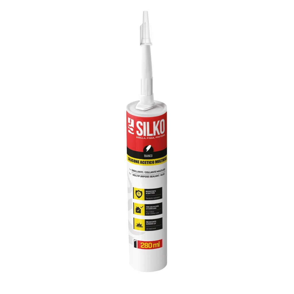 SILICONE MULTIUSO BIANCO A BASE ACETICA SILKO - 280 ML - BIANCO  - SIL