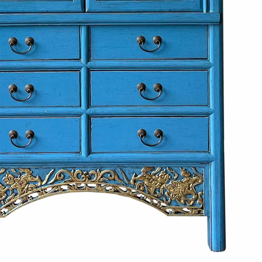 Armadio in legno blu 100x43x170h