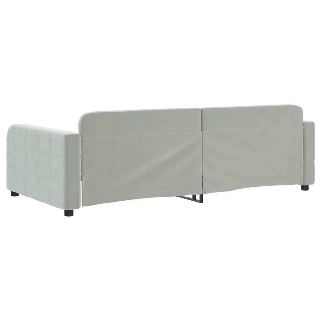 Letto da Giorno Grigio Chiaro 100x190 cm in Velluto 354076