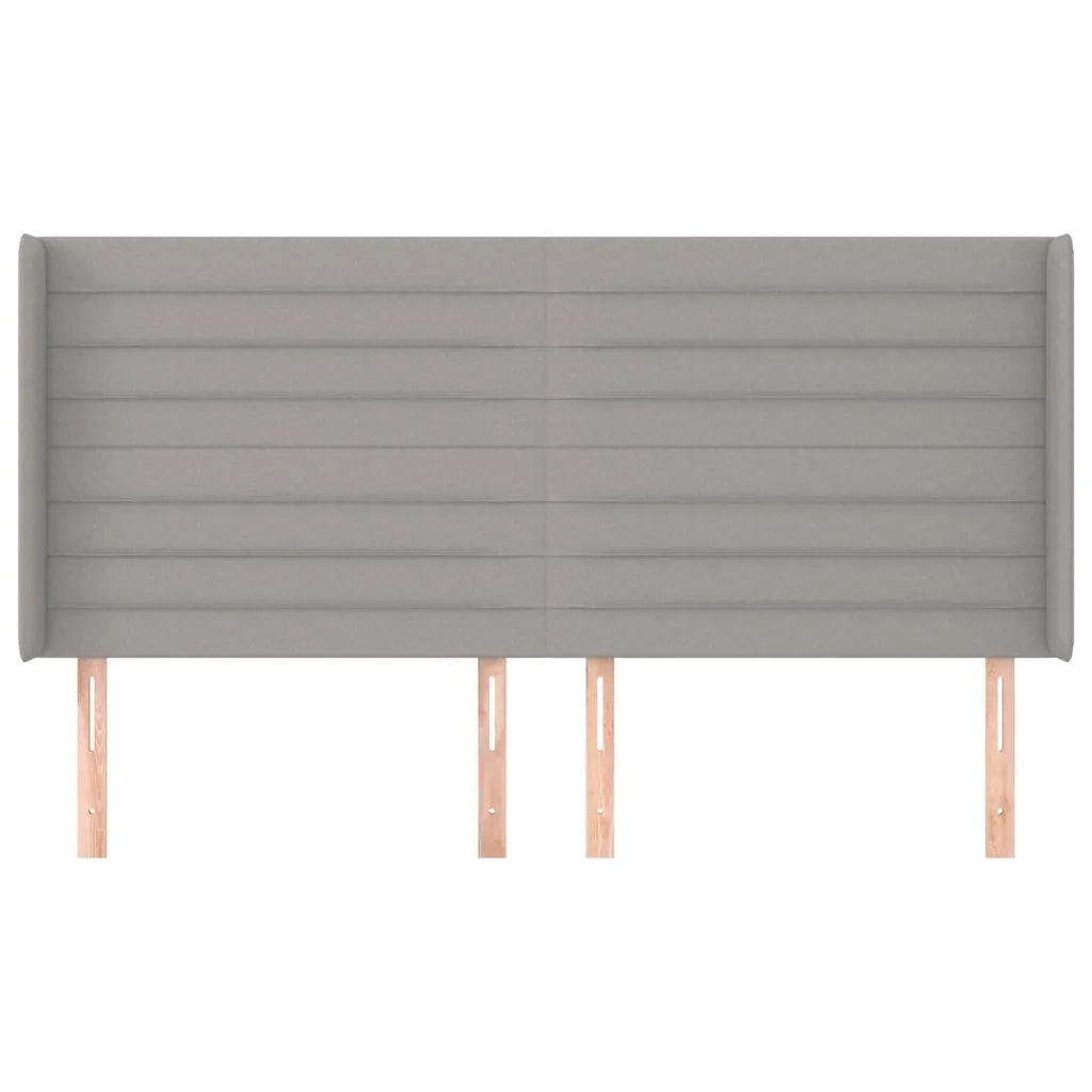 Testiera | Testata ad Orecchio Grigio Chiaro 163x16x118/128 cm in Tessuto