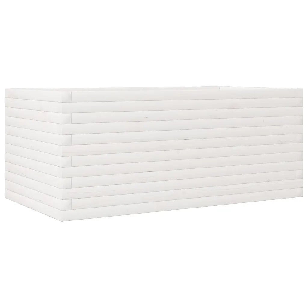 Fioriera | Cassetta per fiori | Vaso da Giardino Bianca 110x60x46 cm Legno Massello di Pino