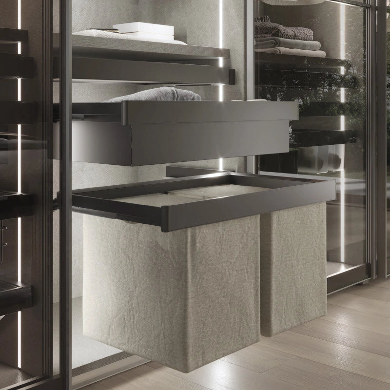 Kit di cassetto porta-scarpe estraibile per armadi Quartz, regolabile, modulo 800mm, Acciaio, alluminio e plastica, Ti..
