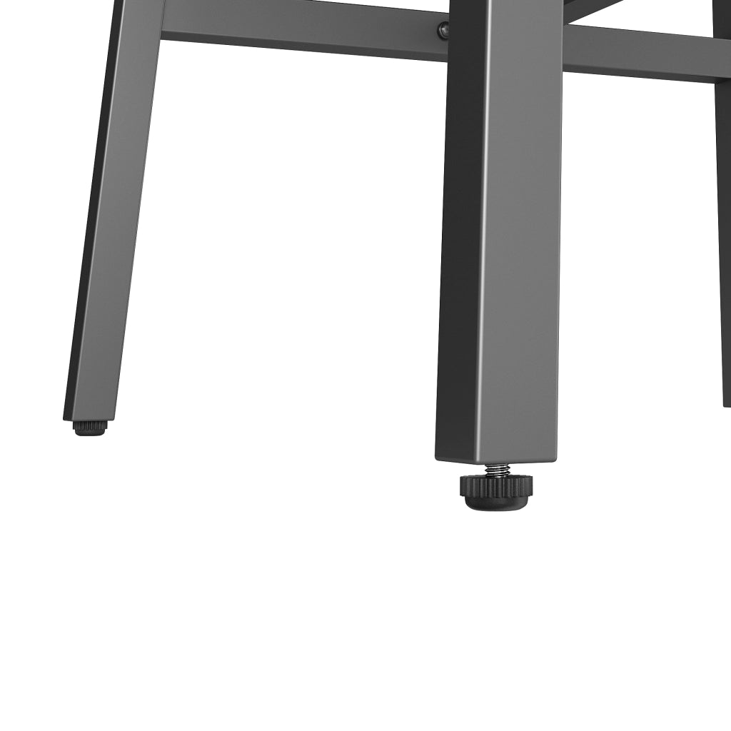 OKWISH Set da 5 mobili da giardino con divano angolare, poltrona, panca e tavolo, Metallo e Poliestere Grigio