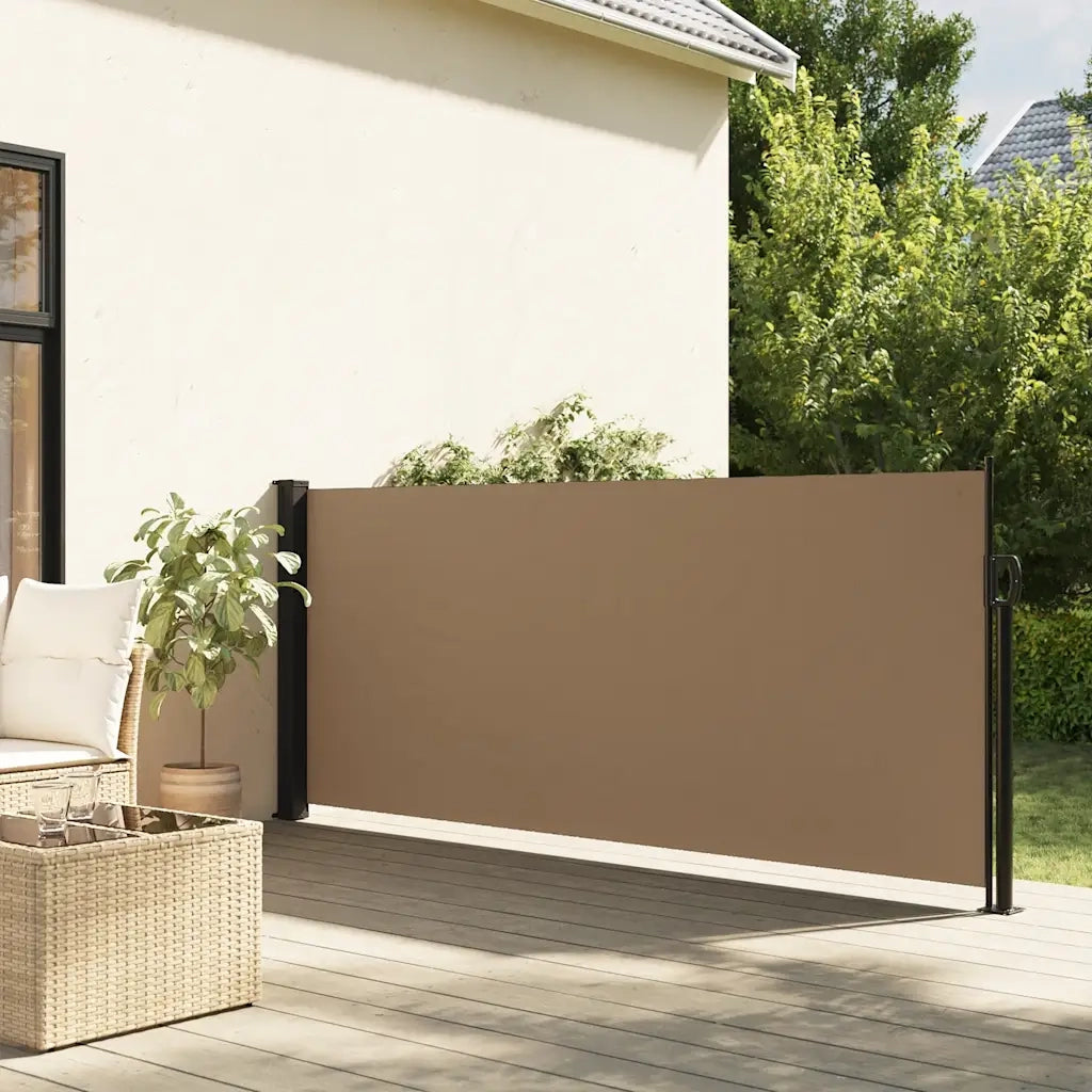 Tenda da Sole Laterale Retrattile-Tenda parasole per giardino Tortora 100x300 cm