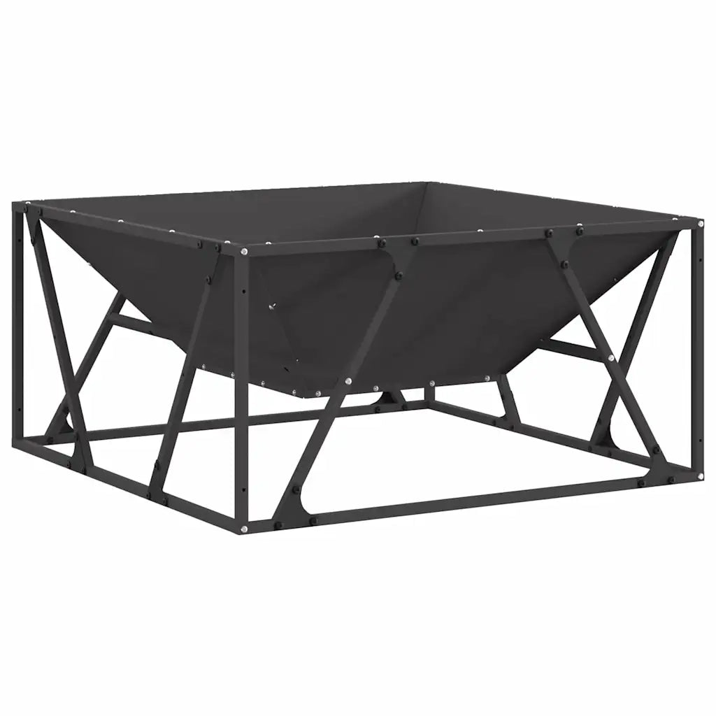 Focolare-Stufa-Camino Nero 80 x 80 x 40 cm Acciaio 776935