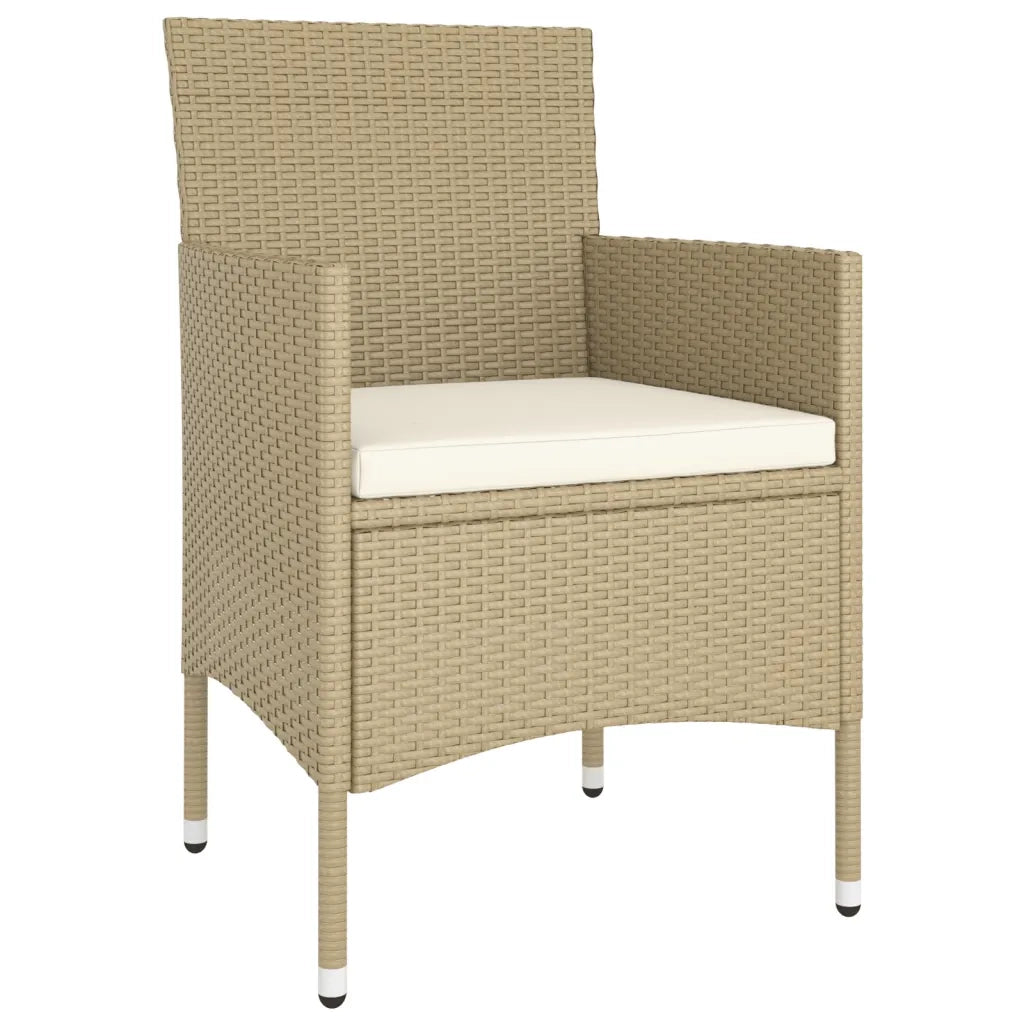 Set da Pranzo per Giardino 5 pz in Polyrattan Beige 3058330