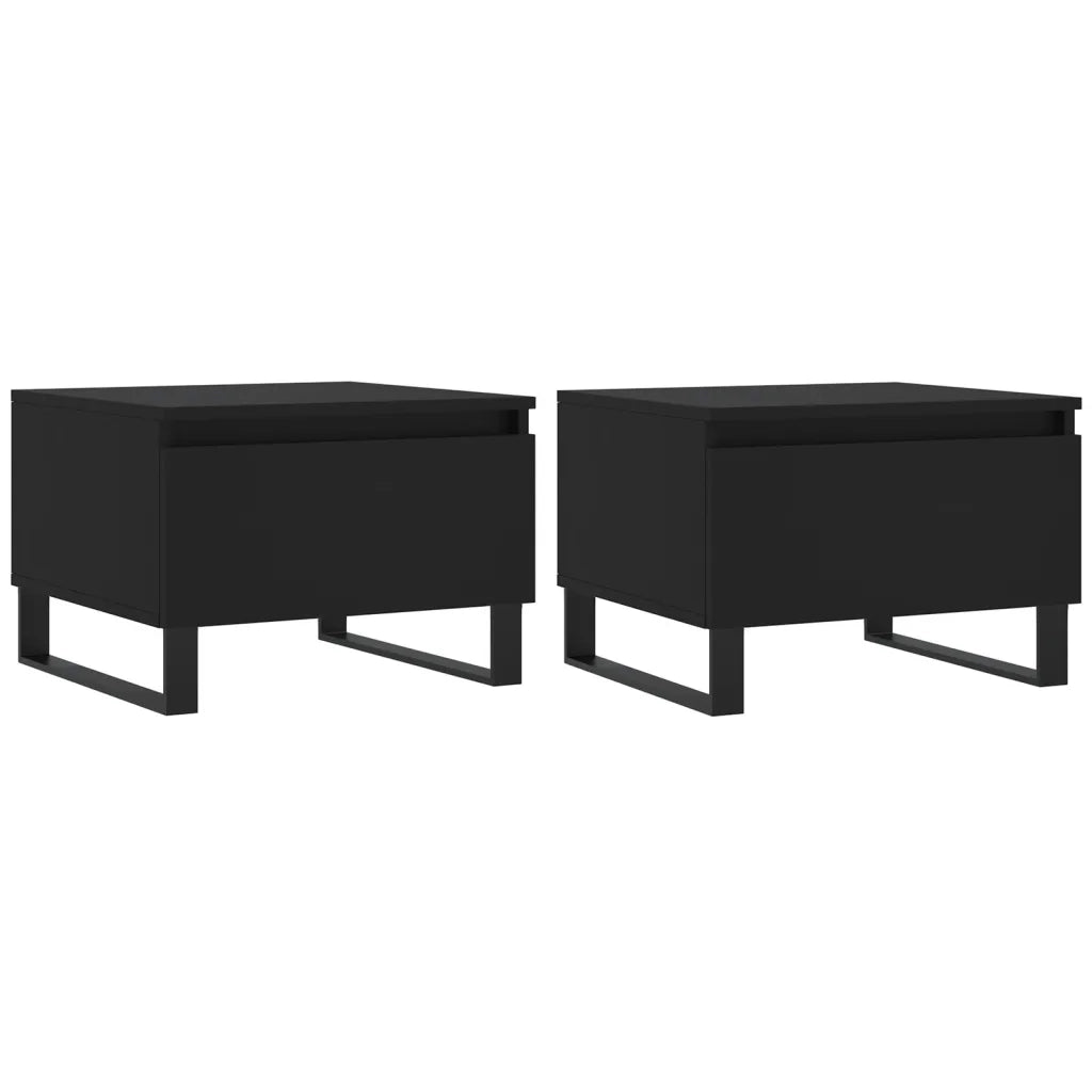 Tavolini da Salotto 2pz Neri 50x46x35 cm in Legno Multistrato 830879