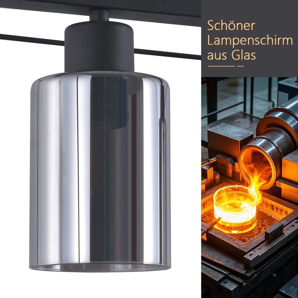Lampada a sospensione ZMH vintage 3 luci vetro E27 per sala da pranzo e cucina