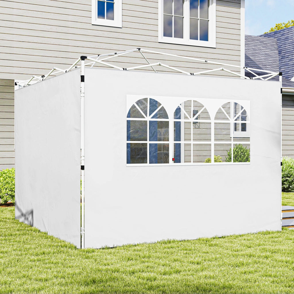 Pannelli laterali per gazebo 3x3m ¨C Xylo ¨C Set 2 pezzi con finestra tessuto Oxford bianco