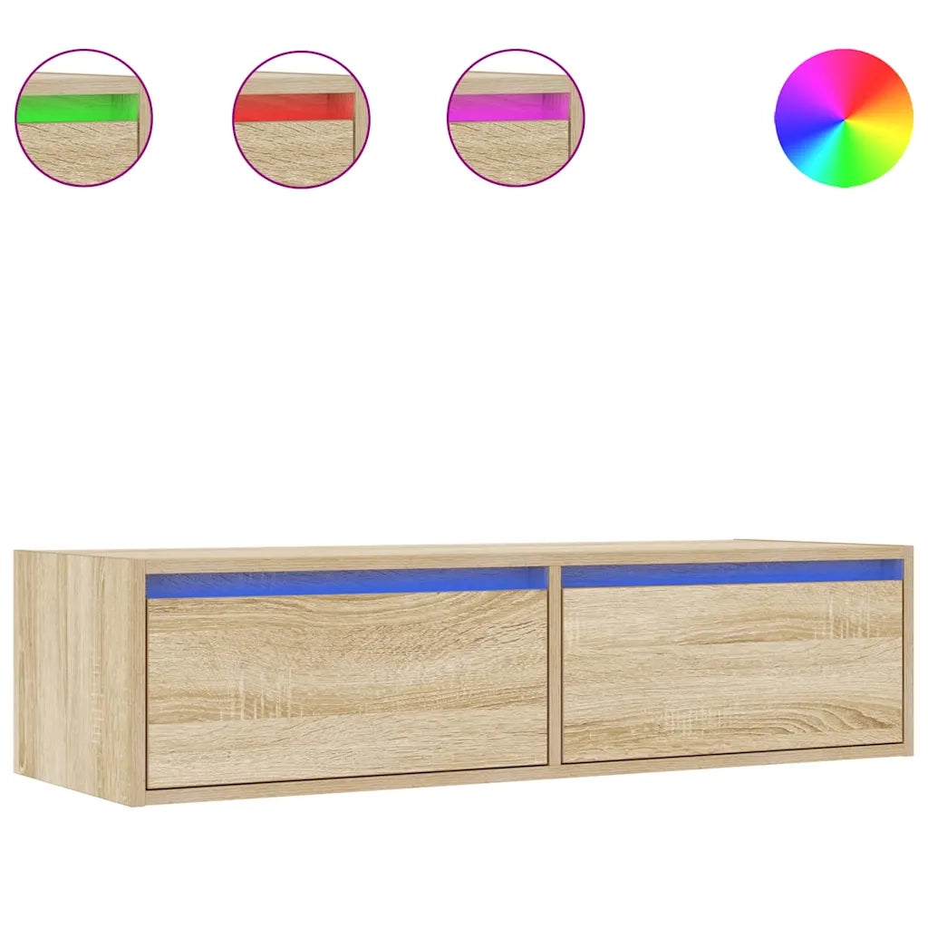 Mobile Porta TV con Luci LED Rovere Sonoma 100X35,5x25 cm 860240