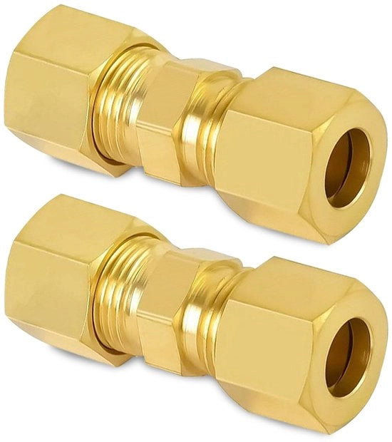 Connettori a vite a compressione 8 mm OD - Connettori a vite a compressione in rame - Connettori a vite a compressione - Connettori a vite a compressione retti - Contenuto 2 pezzi - Materiali di alta qualità - Connettori a compressione con tubo