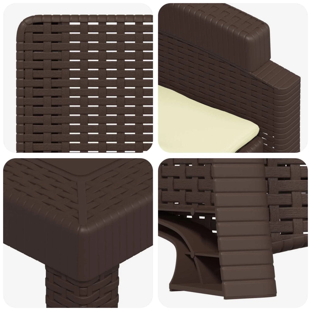 Set da Pranzo per Giardino 14 pz Marrone e Crema PP 3430187