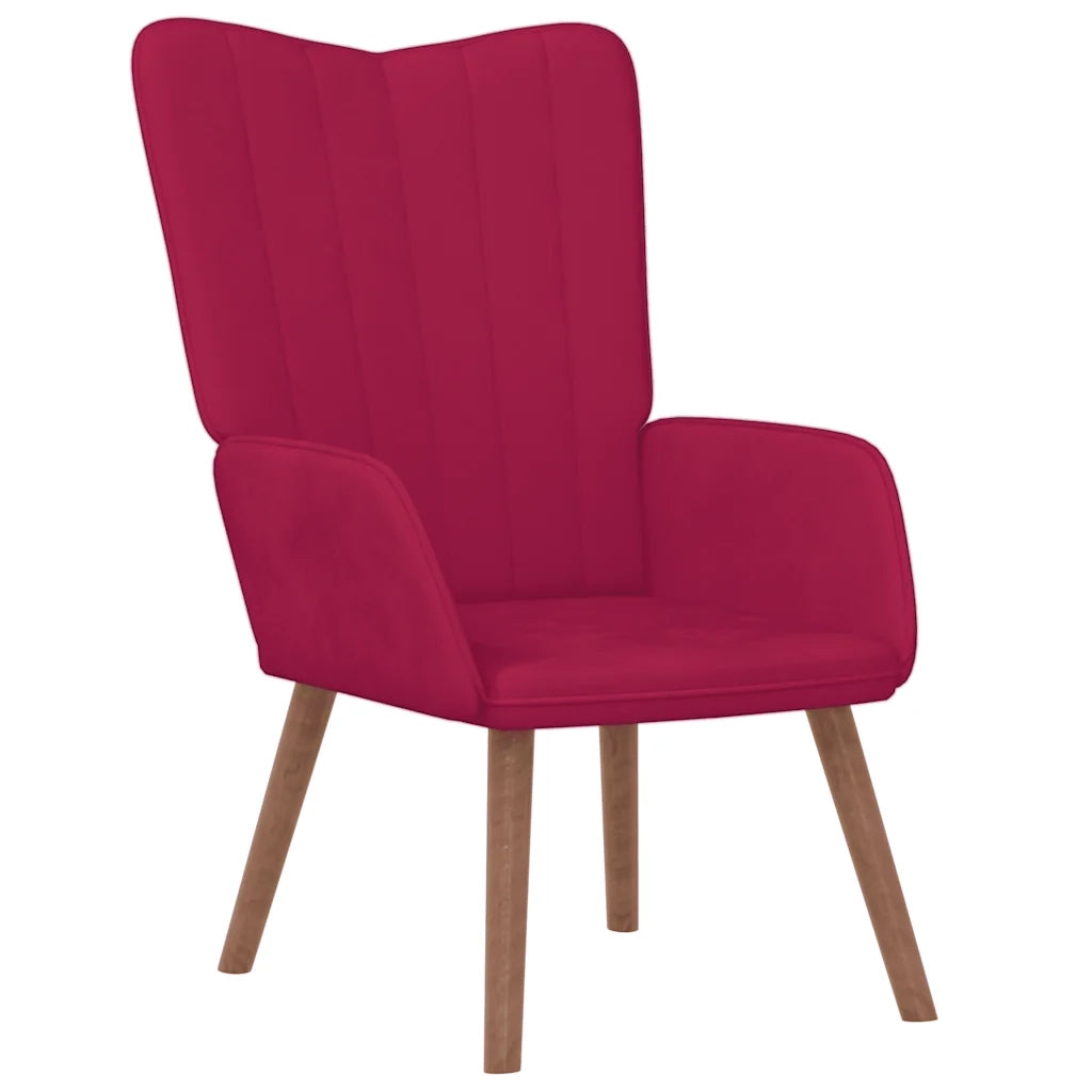 Poltrona Relax Rosso Vino in Velluto 327660