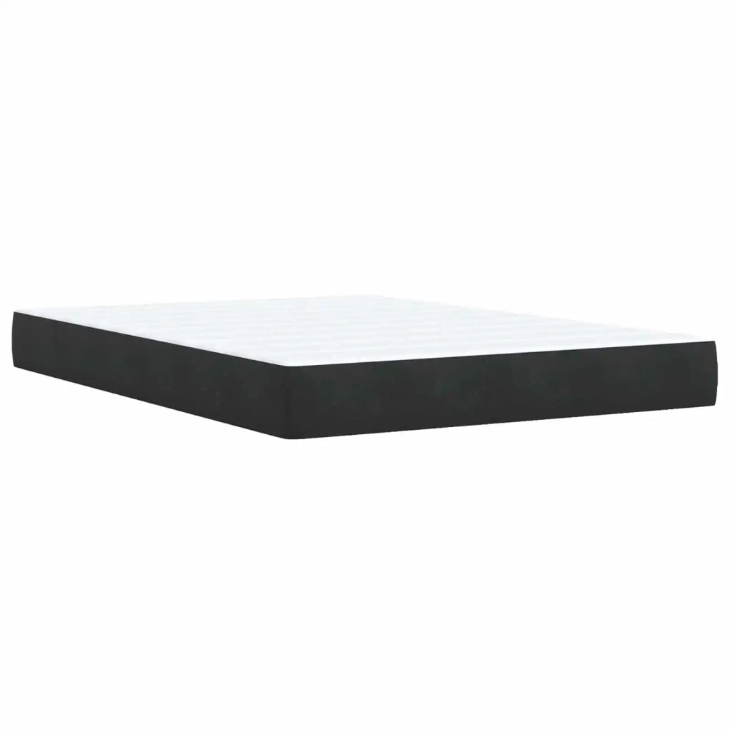 Letto box spring con materasso Nero 140 x 200 cm Velluto 3450730