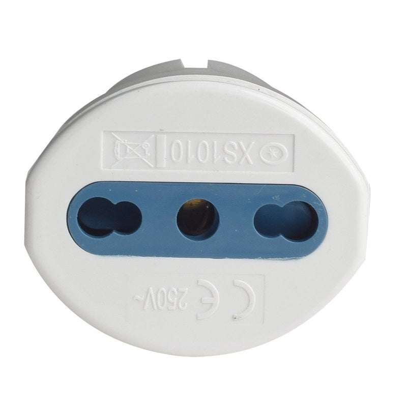 Adattatore Spina Elettrica 2P+T 16A Schuko con 1 Presa Bipasso 2P+T 10A/16A 250V Max 1500W Bianco