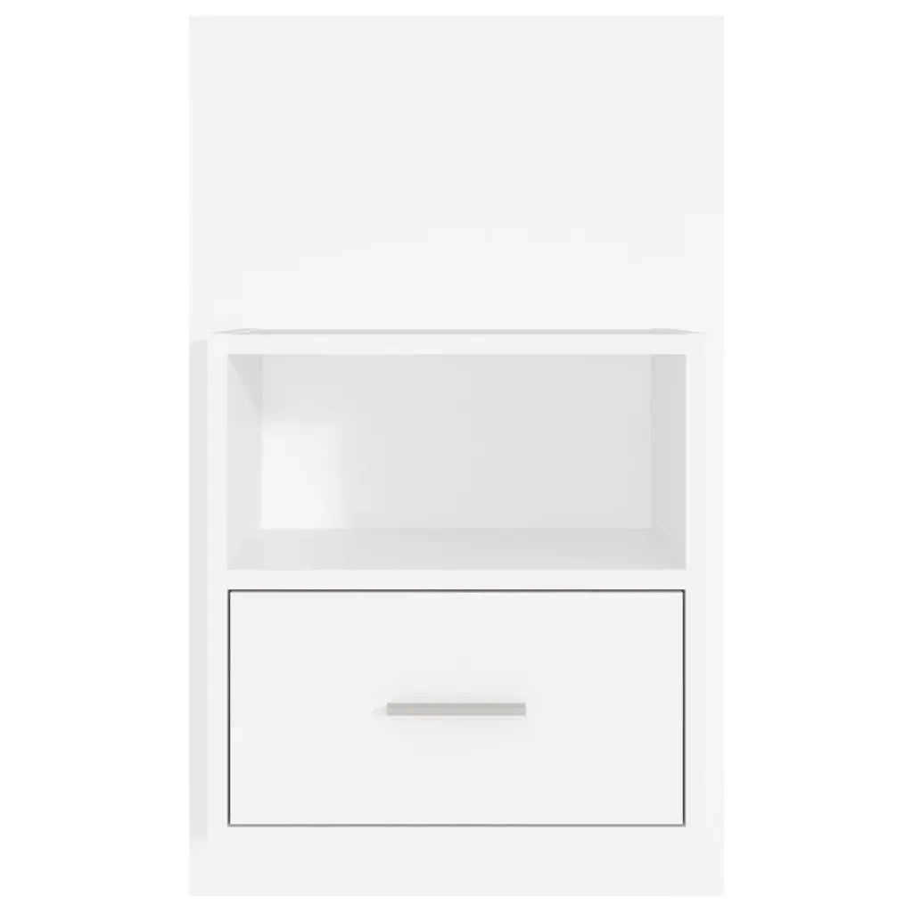 Set di 2 Comodini | Armadio da Notte | Mobiletto da notte a Parete Bianchi