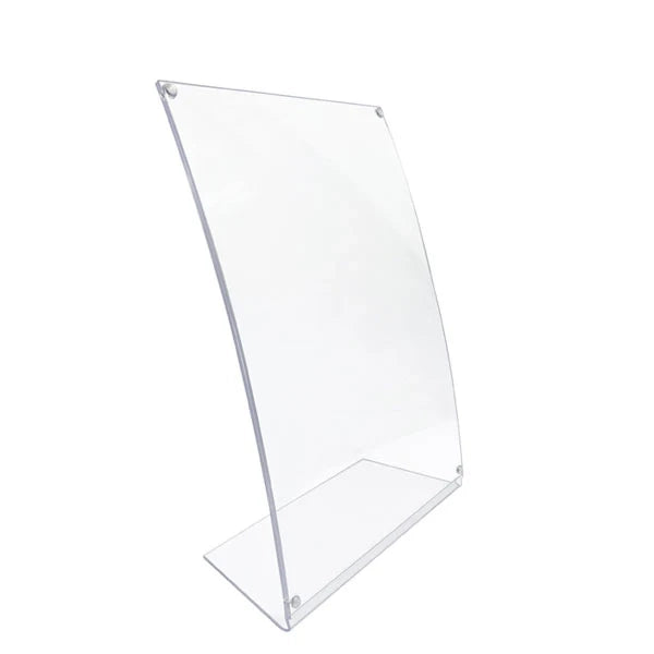 Porta avvisi da banco magnetico in Plexi profilo curvo Monofacciale - A5 Verticale