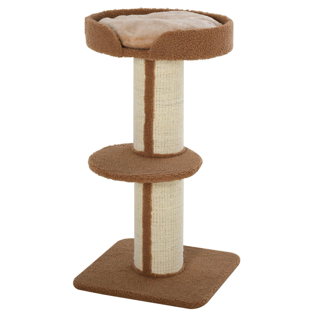 Tiragraffi per Gatti con Centro Attivit¨¤ ¨C Xylo ¨C 2 Piattaforme e Cuscino Beige