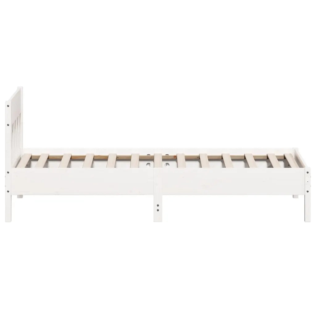 Giroletto senza Materasso Bianco 100x200 cm Legno Massello Pino 842655