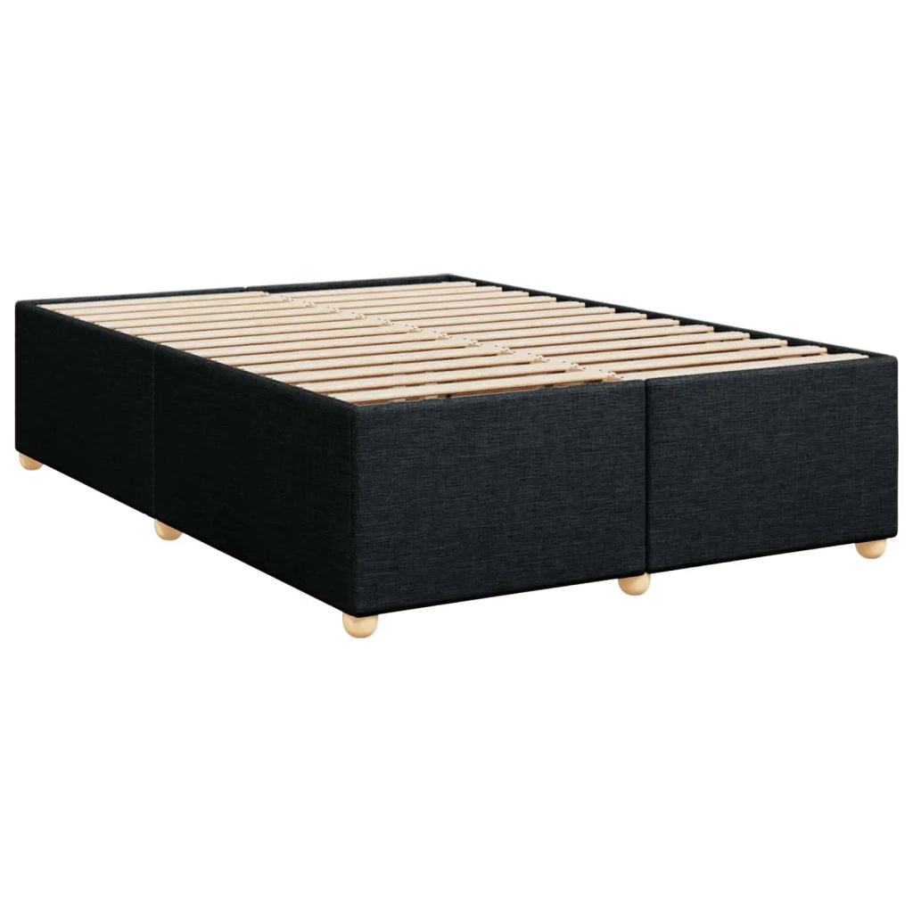 Letto box spring con materasso Nero 140 x 190 cm Tessuto 3450953