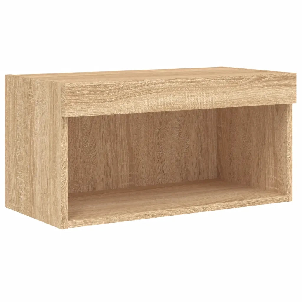 Mobili TV a Muro con LED 6 pz-Credenza per TV sospesa Rovere Sonoma Legno Multistrato 917234